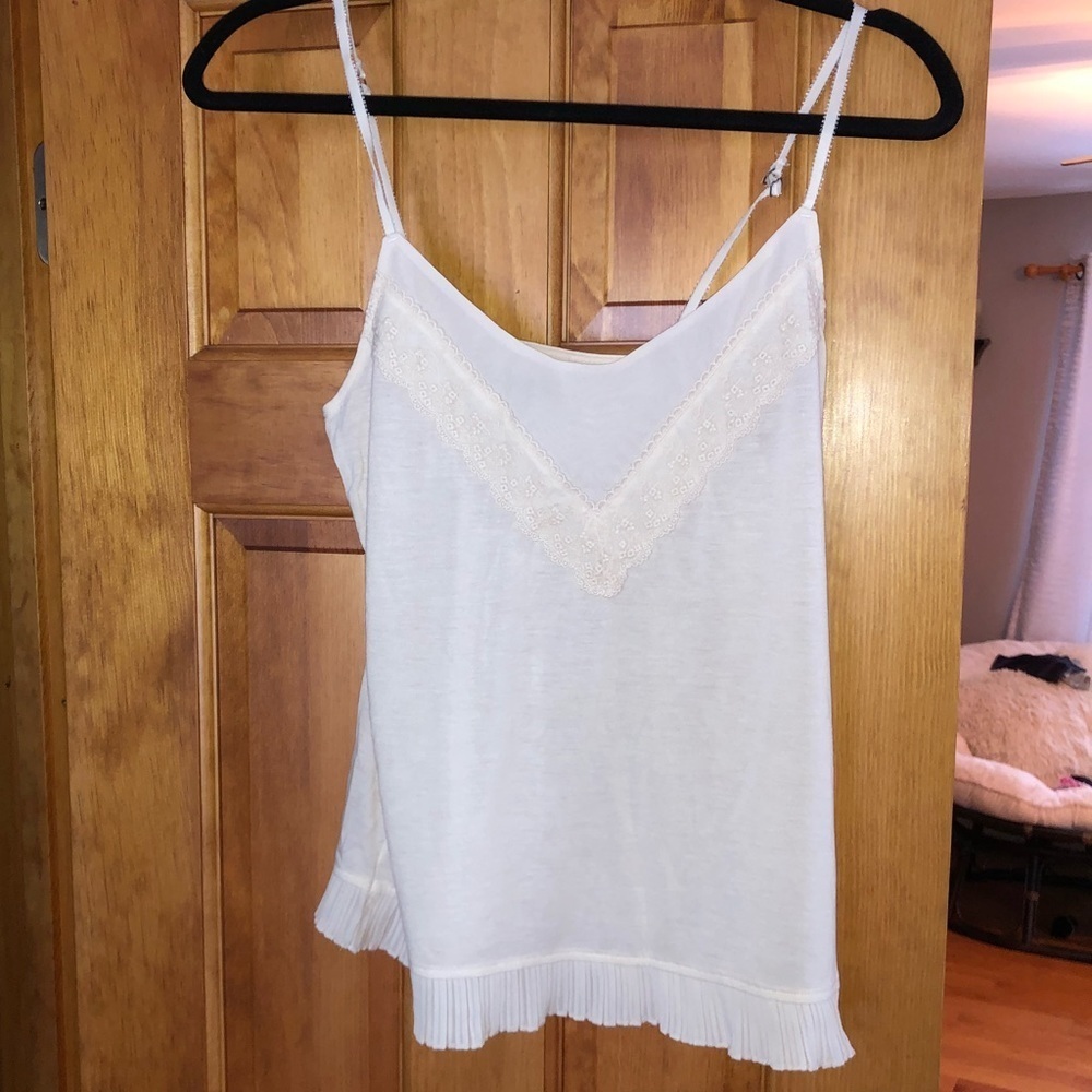 American Eagle Cream Lace Tank Top - Picture 1 of 6